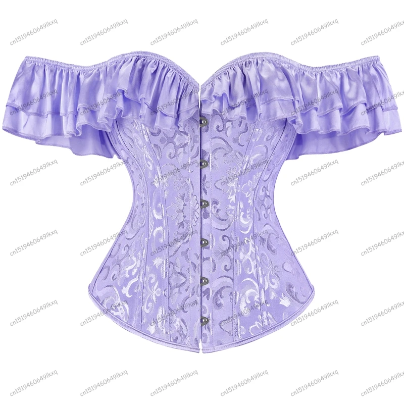 

Викторианские корсеты для женщин с короткими рукавами, корсет с цветочным принтом, корсетный топ больших размеров