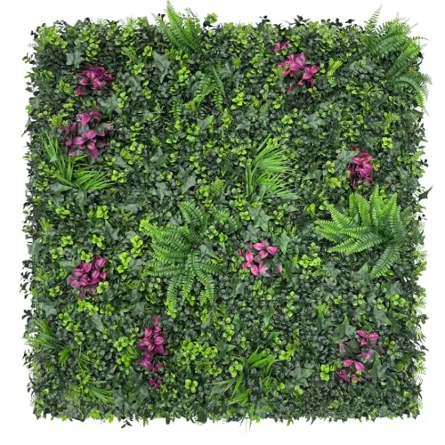 

Искусственная панель из зелени и травы (20x20, 4 шт.) с УФ-защитой, имитация листьев для декора стен, фон для интерьера, сада, дома