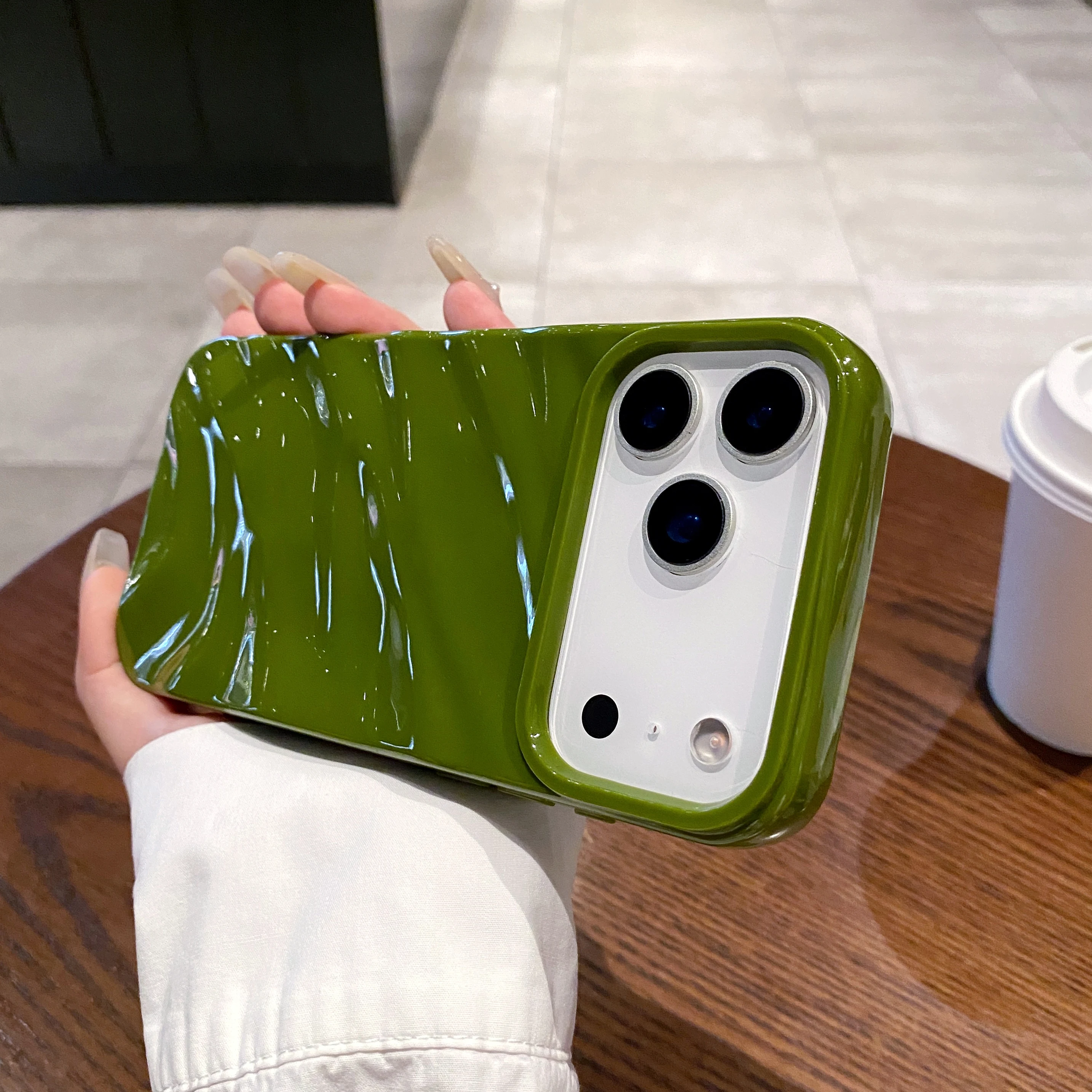 6D-Seidenmuster, gewellt, schlicht, Handyhülle für iPhone 17, Air 17, 16, 15, 14, 11, 12, 13 Pro Max, stoßfeste, schützende, weiche Rückseite – Detail 10