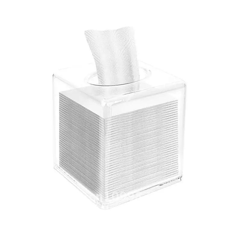 

Acrylic Square Tissue Box Transparent Modern Minimalist Roll Paper Holder Multi-purpose Household Hotel Product