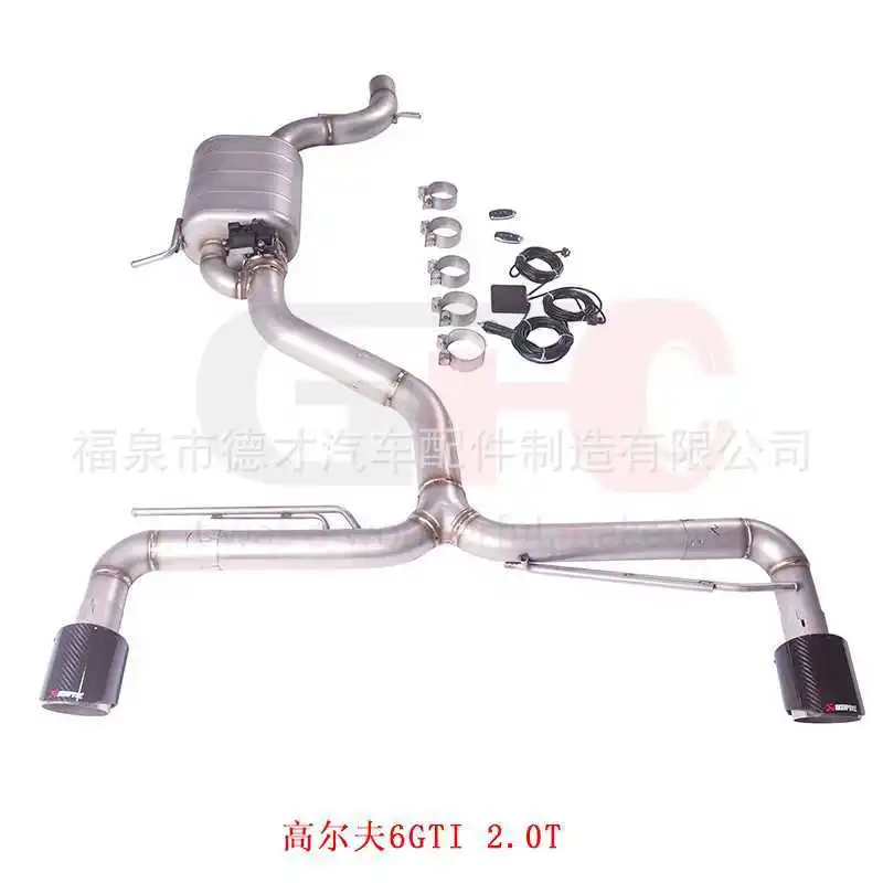 

Suitable for Golf 6 GTI 2.0T changed to GFC middle and tail single drum single valve double exhaust pipe modified sound wave
