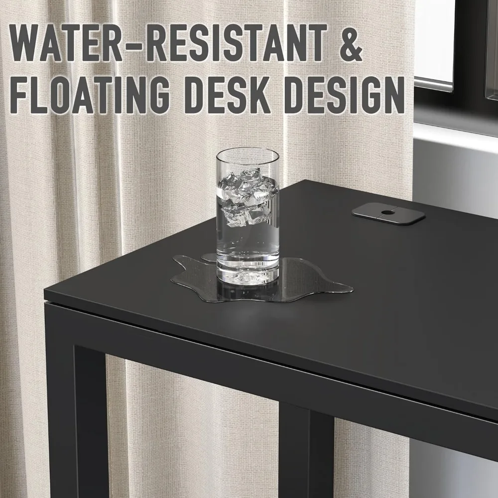 55-Inch Durable Black Office Desk for Business Use