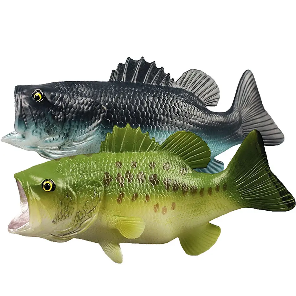 

2 шт. Имитация рыбы-окуня с большим ртом, декоративные фигурки, развивающие познавательные игрушки, имитация животных