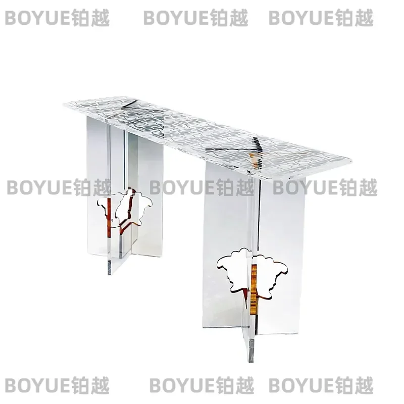 Italian Minimalist Luxury Acrylic Entryway Table Modern High End Console for Home Entrance Hallway Decor Furniture Piece