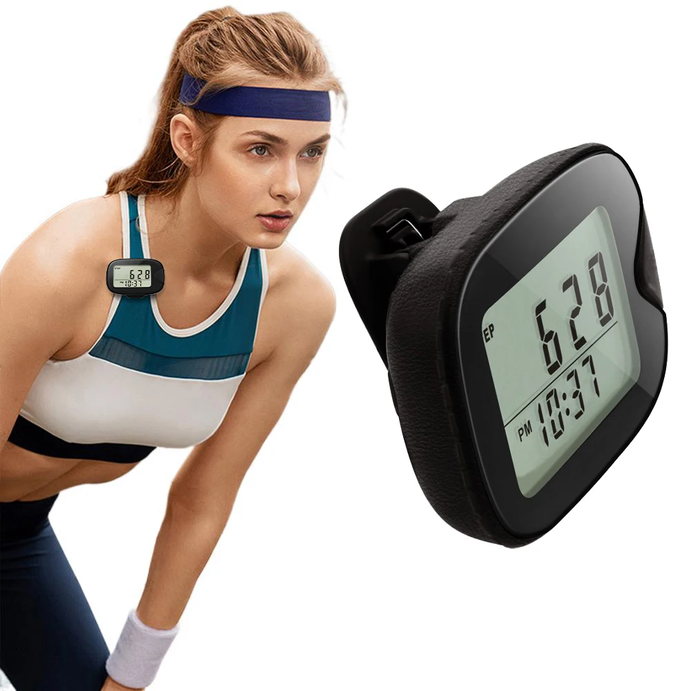 Walking Pedometer Clip Step Counter LCD Display Portable Pedometer Multi-Function Electronic Pedometer for Walking Running