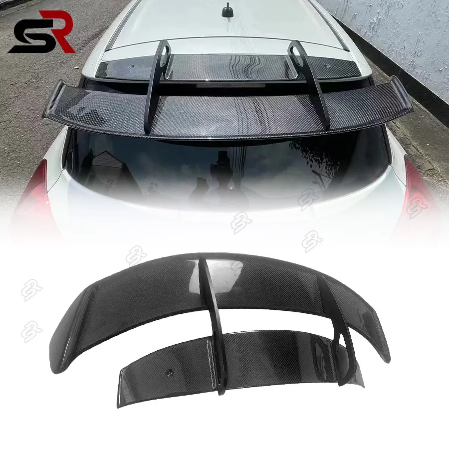 For Suzuki Swift Sports ZC33S Series Real Carbon Fiber Spoiler Car Rear Trunk Spoiler Tail fins Wing Shunt Upgrade Body Kit