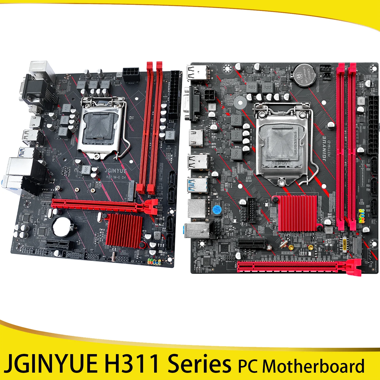 

JGINYUE H311 Series PC Motherboard H311M-D/H311M-G D4 Intel LGA1151 32G 2*DDR4 M-ATX USB M.2 NVME Motherboard For Gaming Office