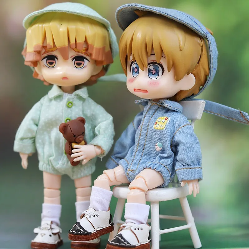 ob11 baby one-piece suit GSC clay figurine 1/12 BJD crawling suit body9 clothes Ymy long-sleeved P9 clothes set