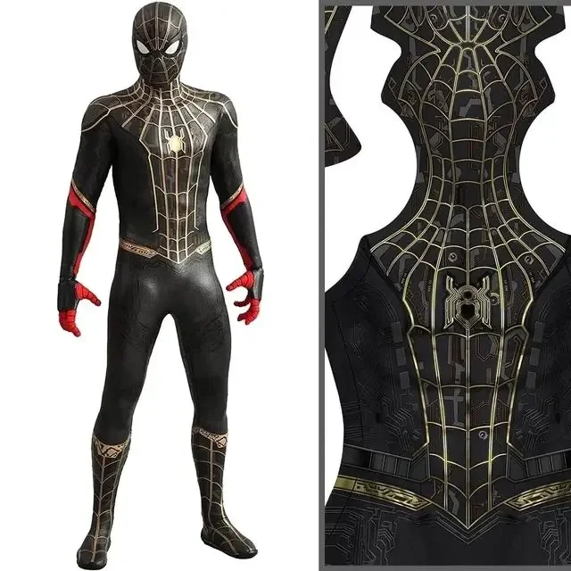 Traje de Halloween para adultos y niños, traje de araña sin camino a casa, mono de Cosplay de superhéroe, traje de segunda piel Zentai, mono de fiesta para hombres