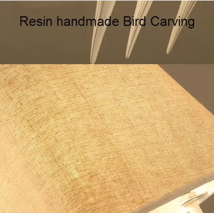 

Modern simple bedroom bird fabric Pendant Lamp personality creativity Nordic retro birdcage dining room lampshade Chandelier