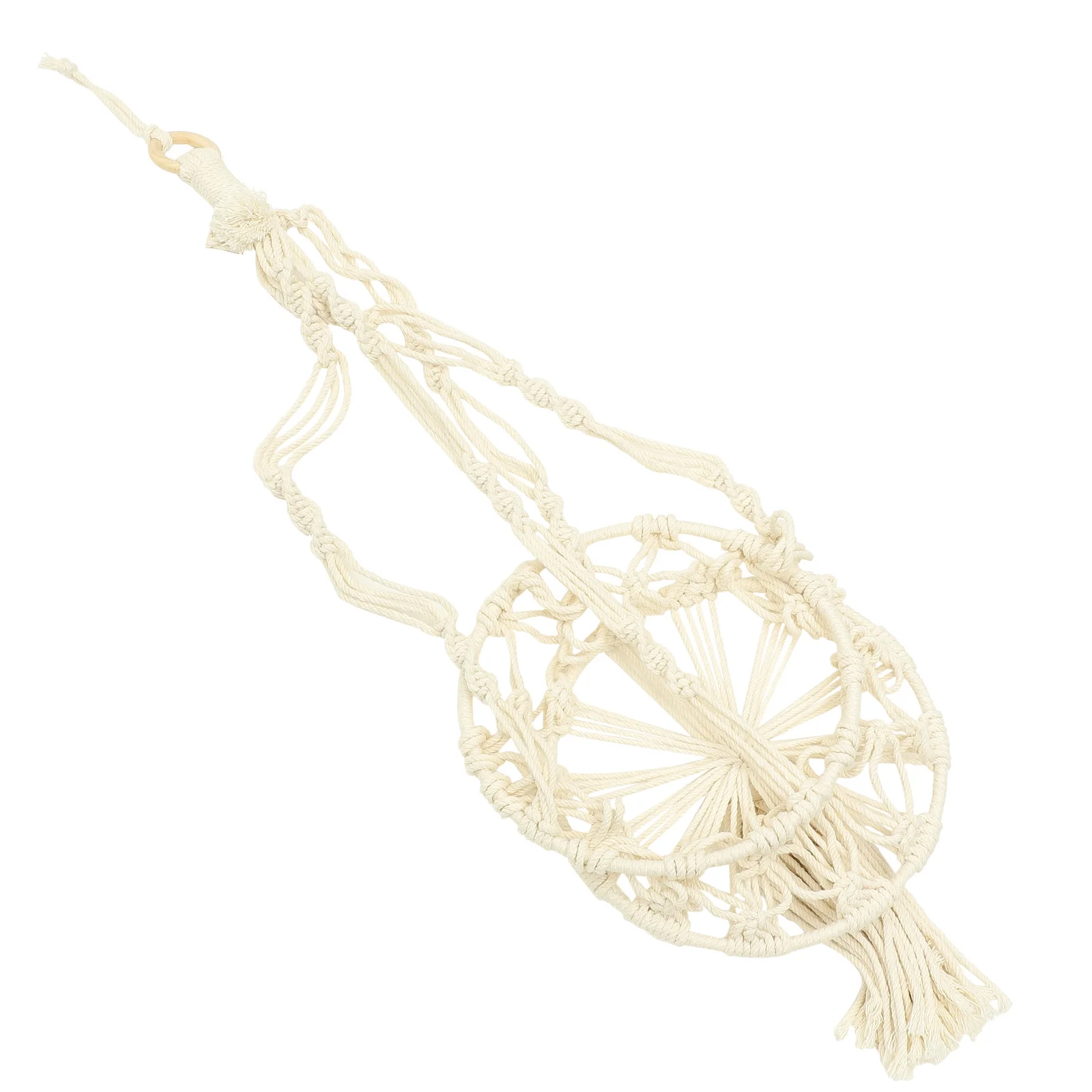 

Macrame Cotton Rope Hanging Fruit Basket Handwoven Multi-Function Vegetable Storage Organizer Decorative Kitchen Hanging Basket