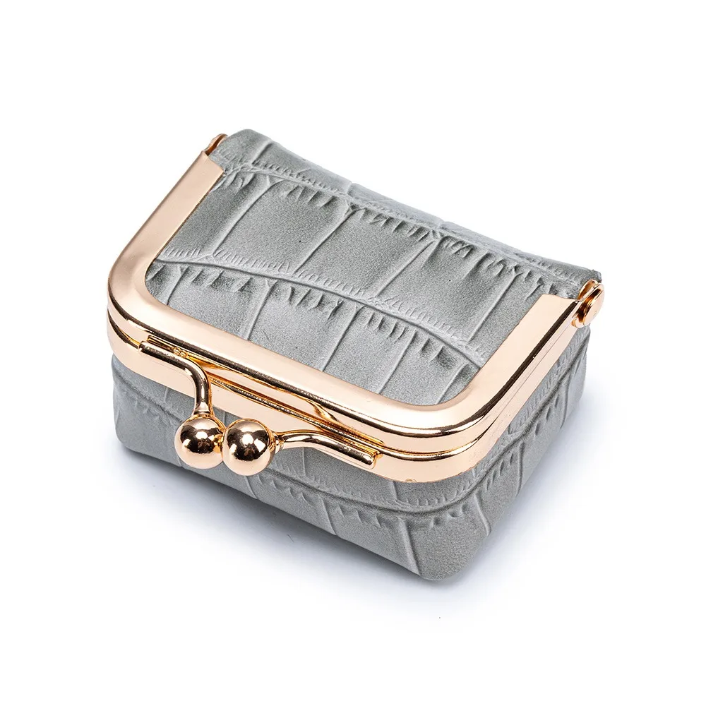 

Кошелек для монет с замком-поцелуем крокодила, квадратная кожаная сумка для ювелирных изделий из натуральной кожи, мини-сумка для мелких предметов, наушники