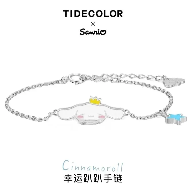 Sanrio My Melody cinnamonoll kawaii sterling silver lucky bracelet ins niche design sense 2024 new birthday gift for girlfriend