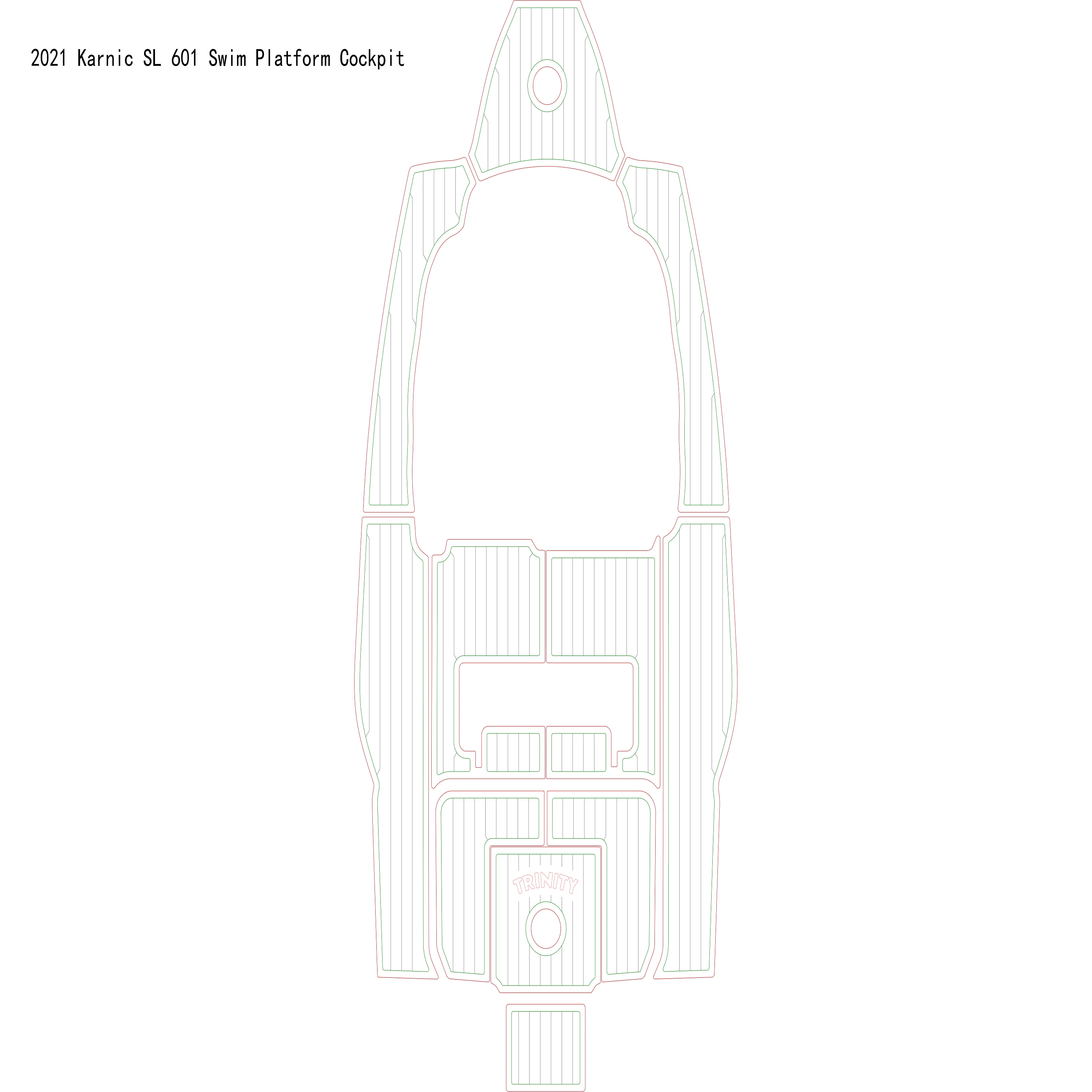 

2021 Karnic SL 601 Swim Platform Cockpit Boat EVA Faux Teak Deck Floor Pad