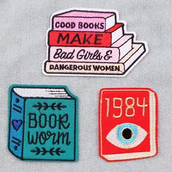 Books Patch 1984 Embroidery Patch Iron On Patches For Clothing Thermoadhesive Patches On Clothes DIY Sew Badges