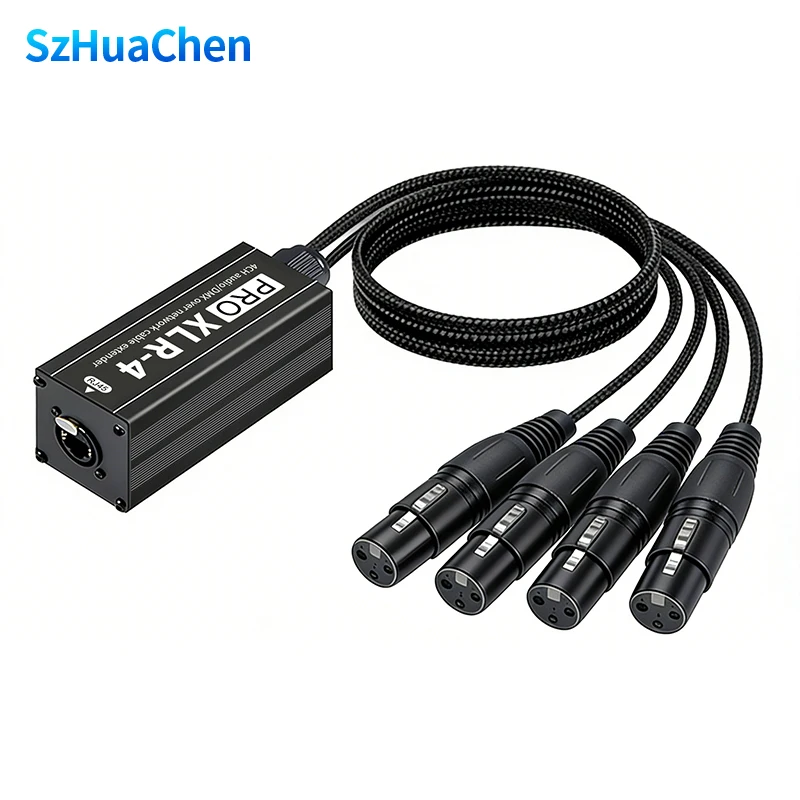RJ45 to 4 Channel XLR Audio Extender Professional STP Cat5 Cat6 Cat7 for Stage Sound Lighting Audio Equipment Audio Gear