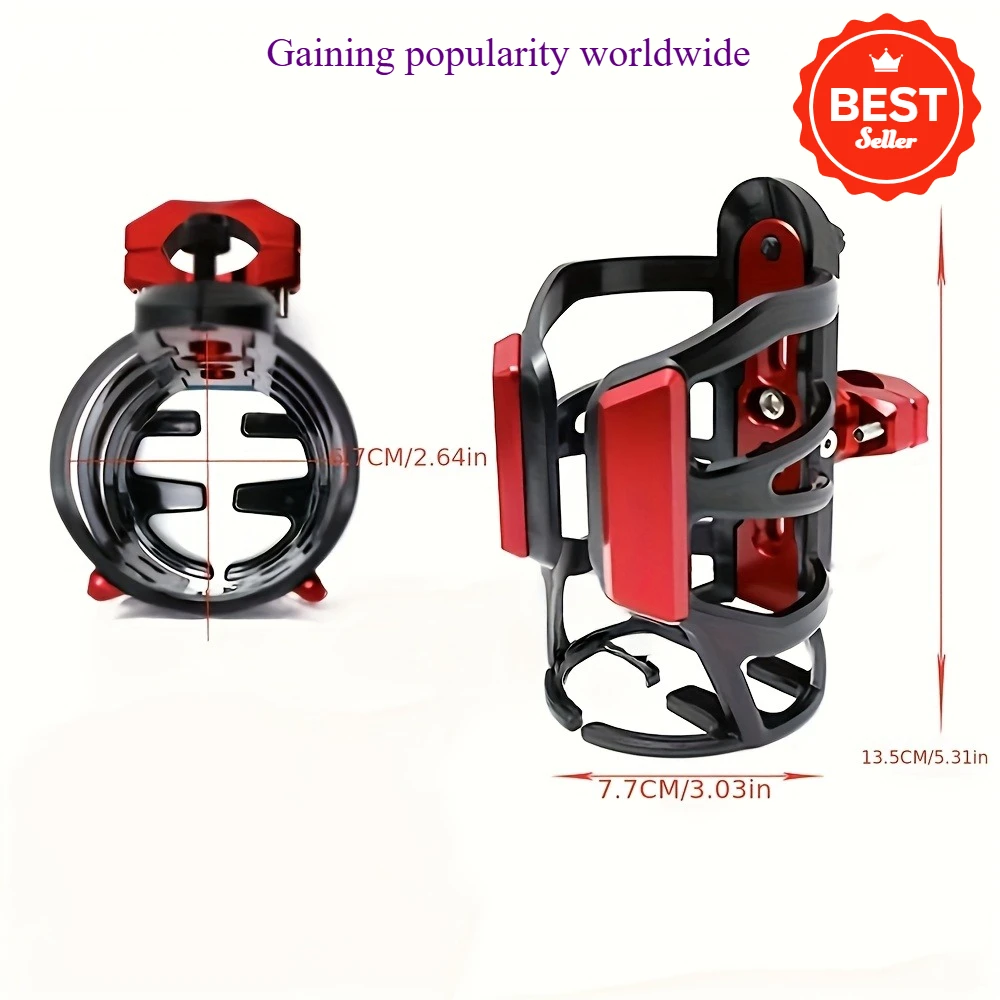 

MOWOK Motorcycle Water Bottle Holder for KTM 250-1290 Adventure, Alloy ABS Black Orange with Lanyard