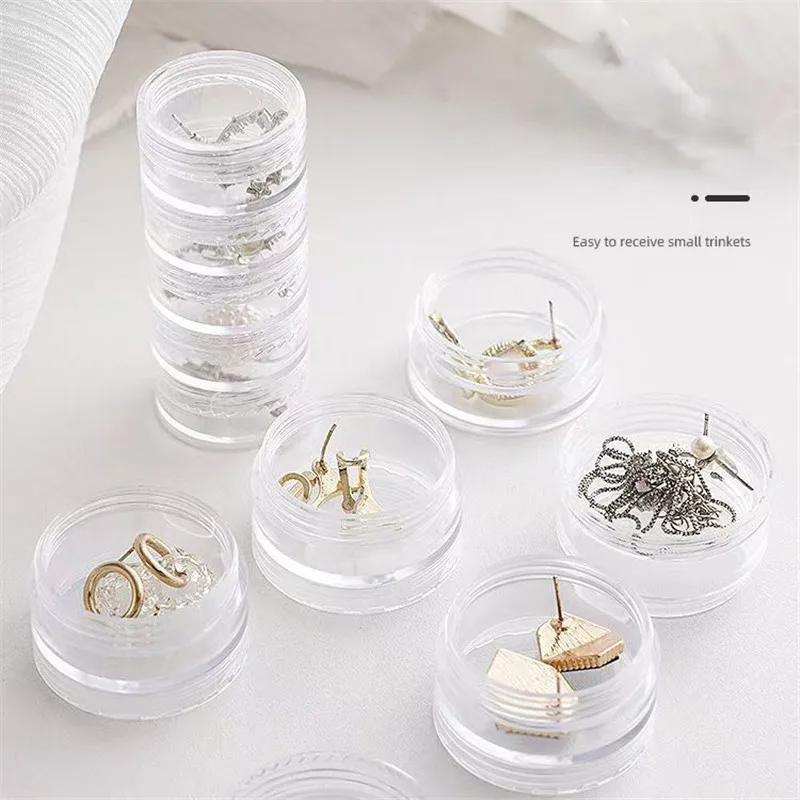 5/10 قطعة زجاجات إعادة الملء قابلة للتكديس-موزع محمول متعدد الأغراض لمجوهرات الأظافر كريم وجه تخزين متعدد الطبقات مانع للتسرب #4