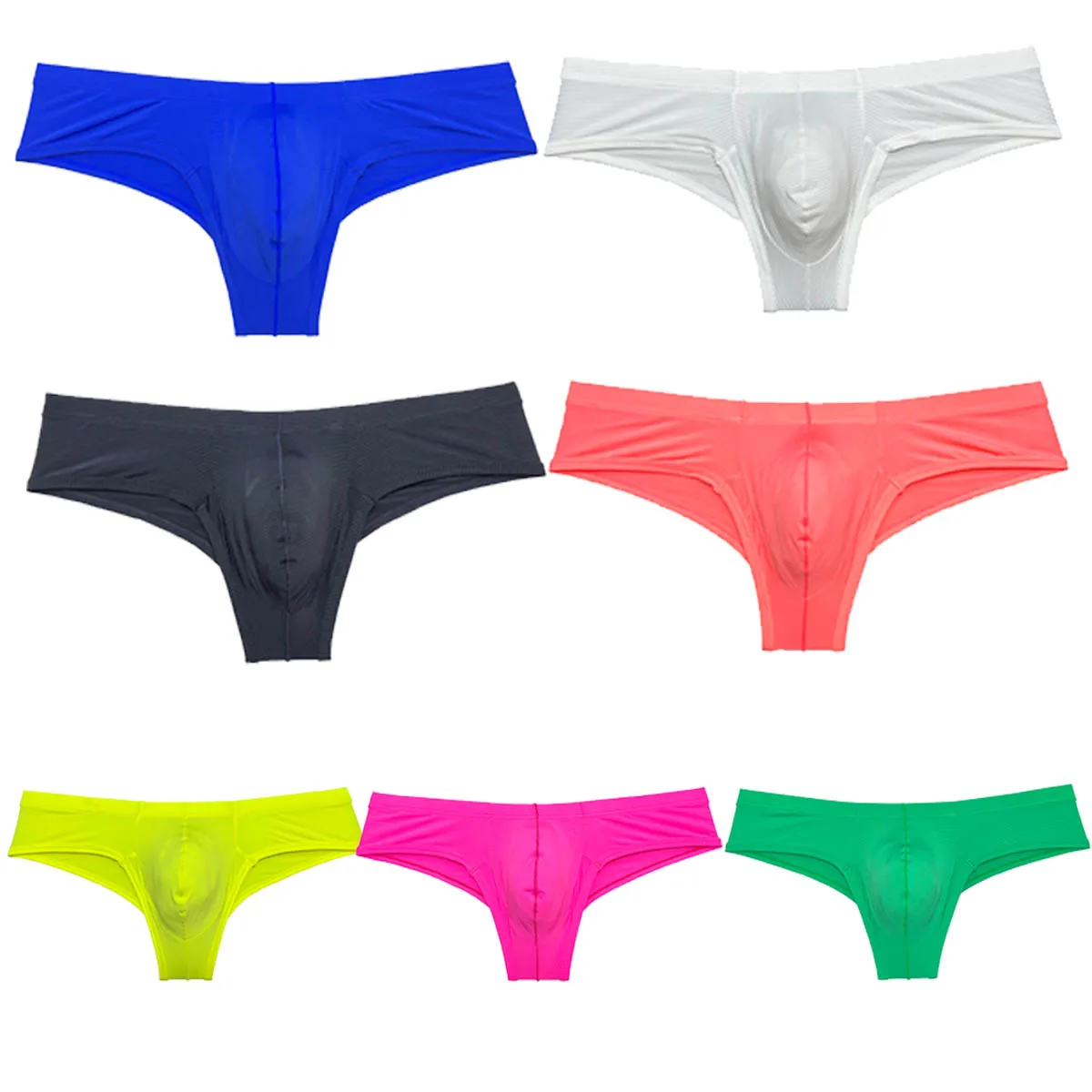 

Mens Ultrathin Colors Briefs Bulge Pouch Underwear Comfortable Soft Bikini Low Rise Thong Elastic Quick-drying Sissy Tangas