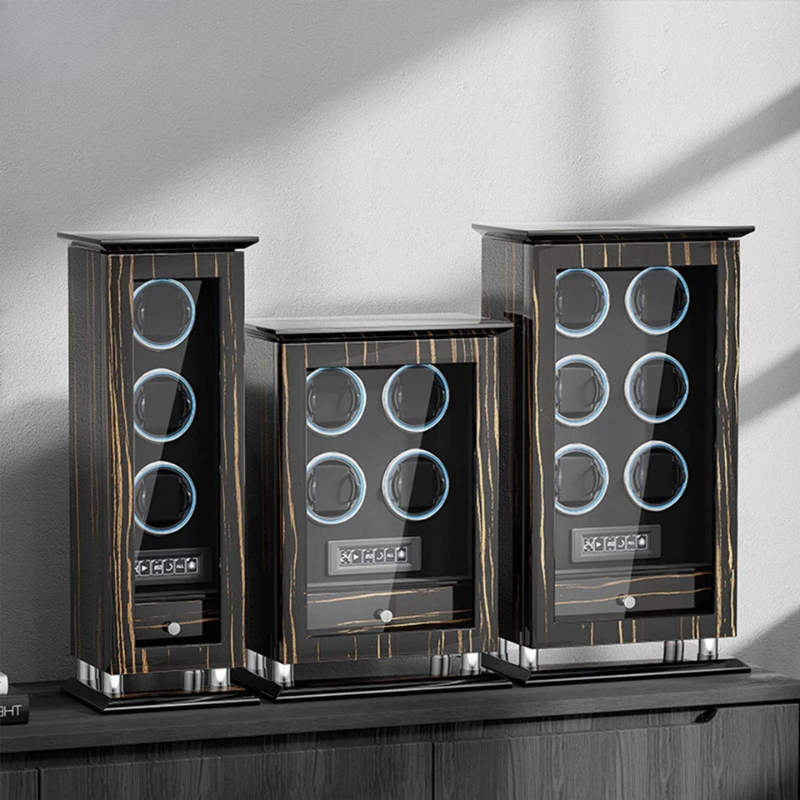 High-end piano paint watch storage box, LED light with touch display screen, three-position four-position six-position watch