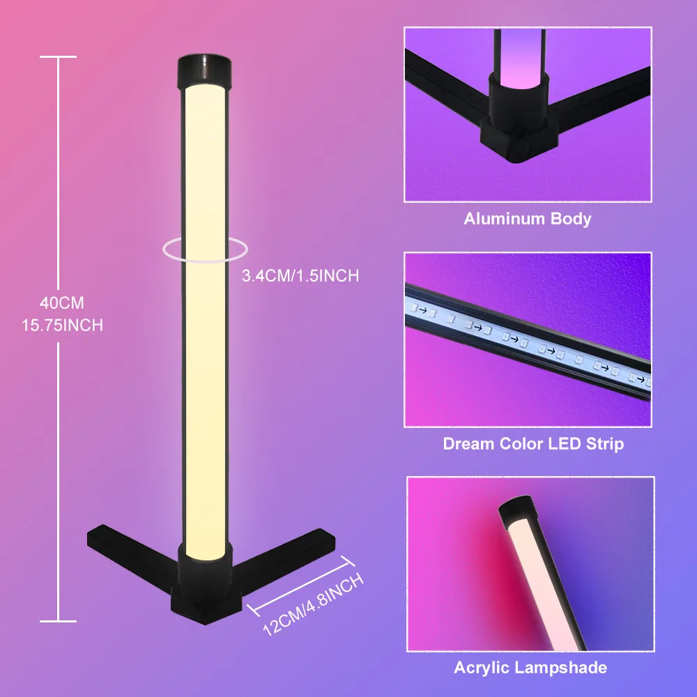 Desktop Bluetooth Smart Ambient Light E-sports Symphony Night Light RGB Floor Light APP Remote Control 43CM High