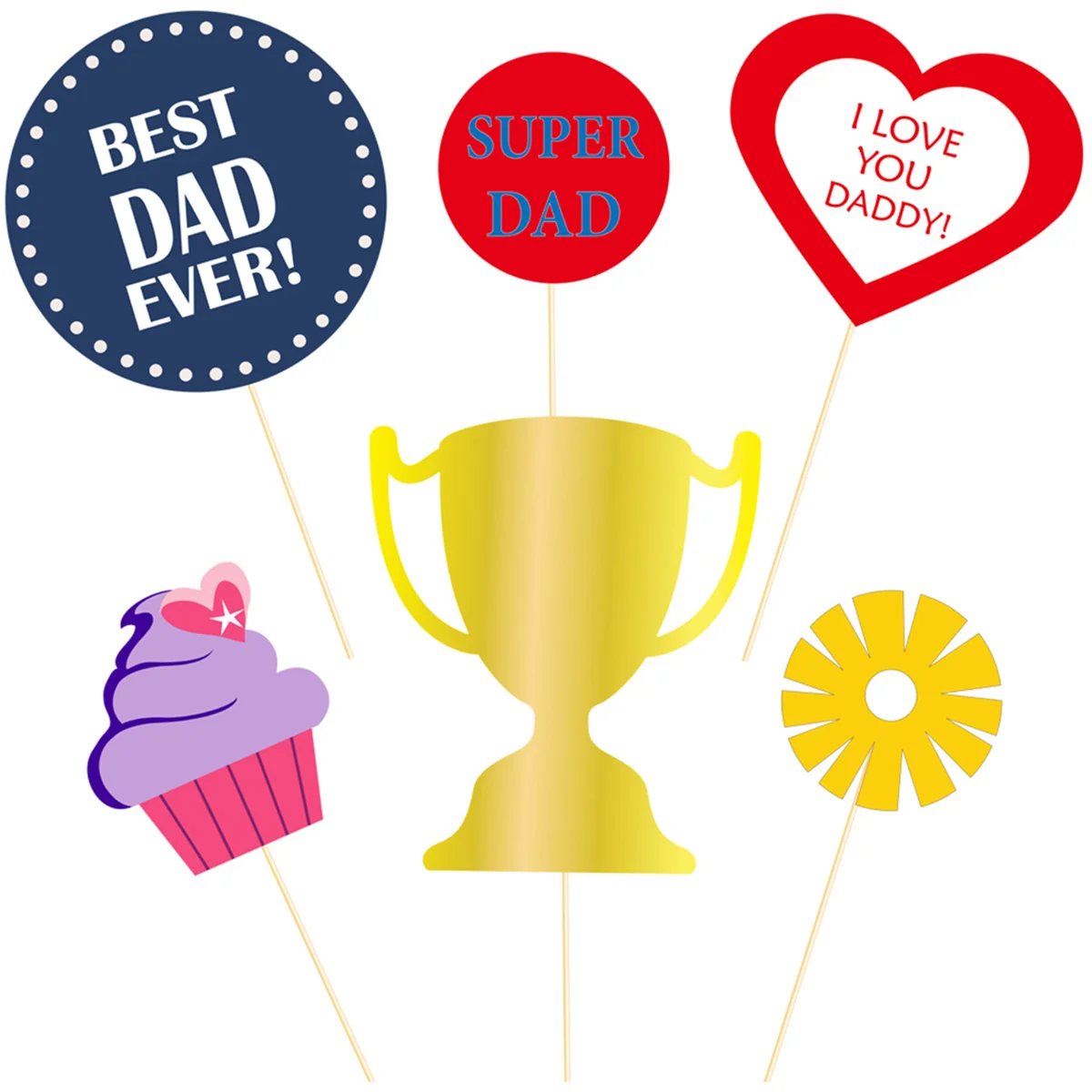 

21 Pcs Photo Booth Props Hand-held Funny Father's Day Handheld Frame Party Supplies Decorations