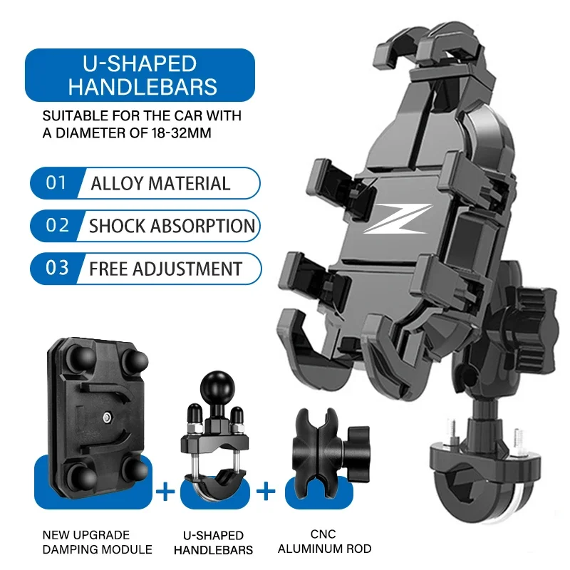 One-Second Tool-Free Install Navigation Holder Motorcycle Phone Mount For KAWASAKI Z Z400 Z900 Z800 Z750 Z650 ZZR Accessories view 5