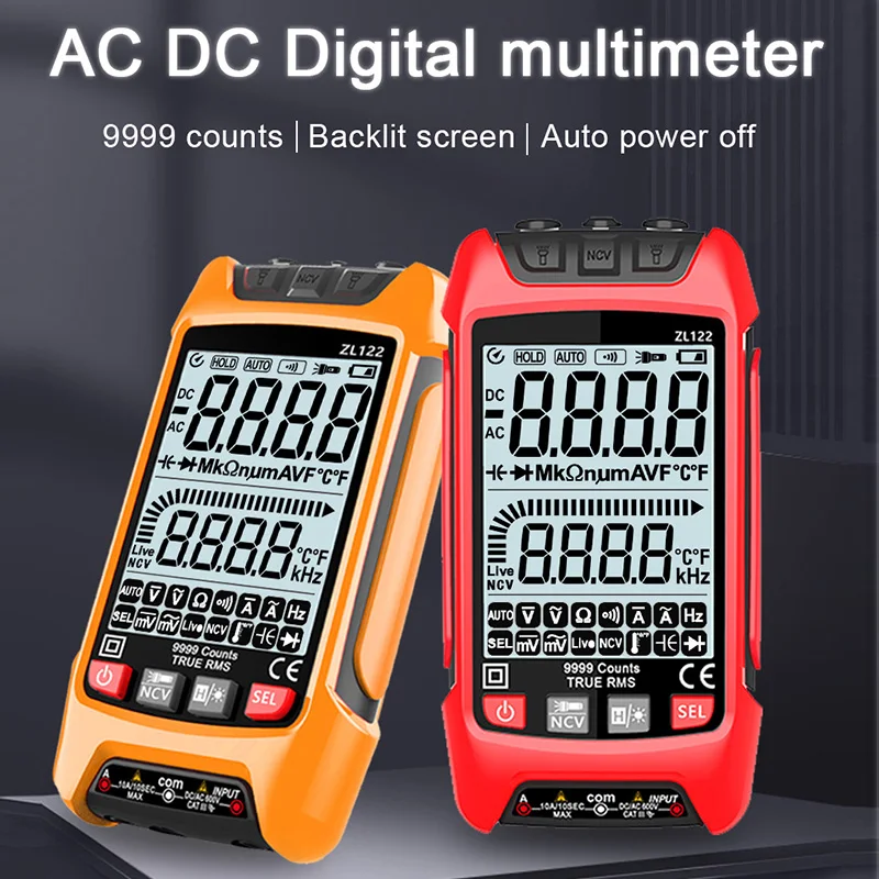 ZL122 Smart Digital Multimeter Handheld Multifunctional High Precision Electrician Maintenance Instrumen Temp Resistan