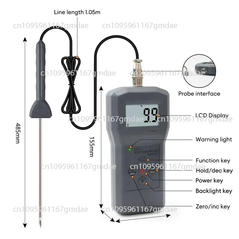 Soil moisture meter PMS710 is used to determine soil moisture content