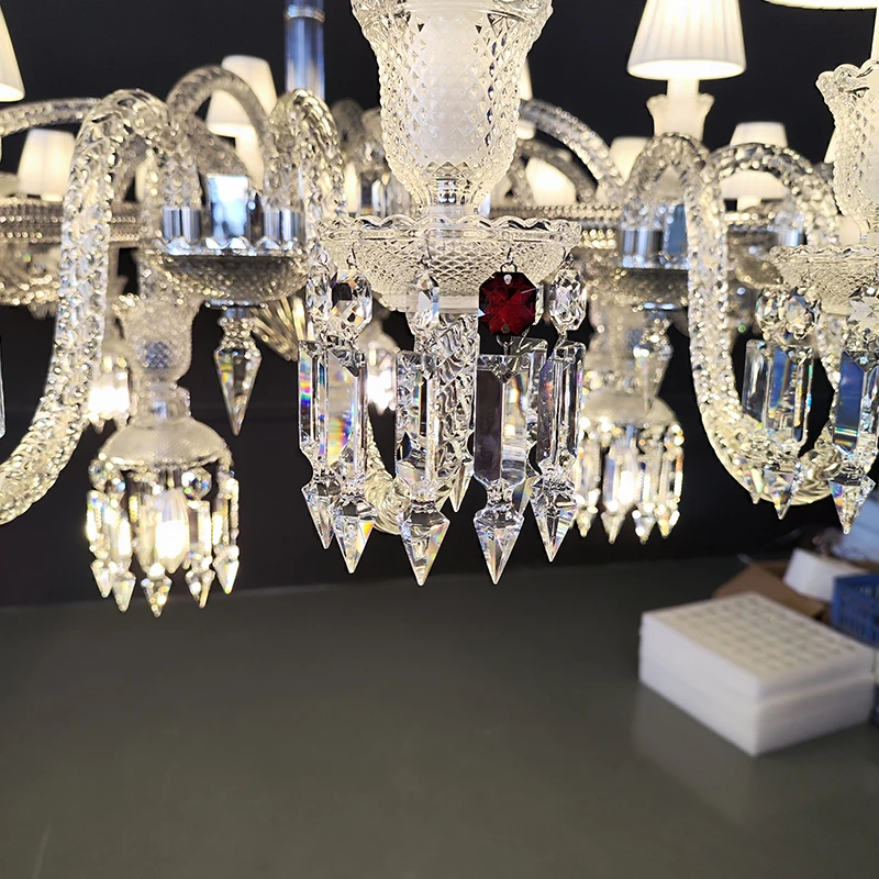 French Classic Light Luxury Design Indoor Wedding Hotel Bathroom Decoration Ceiling Hanging Lighting Crystal Led Pendant Lamp