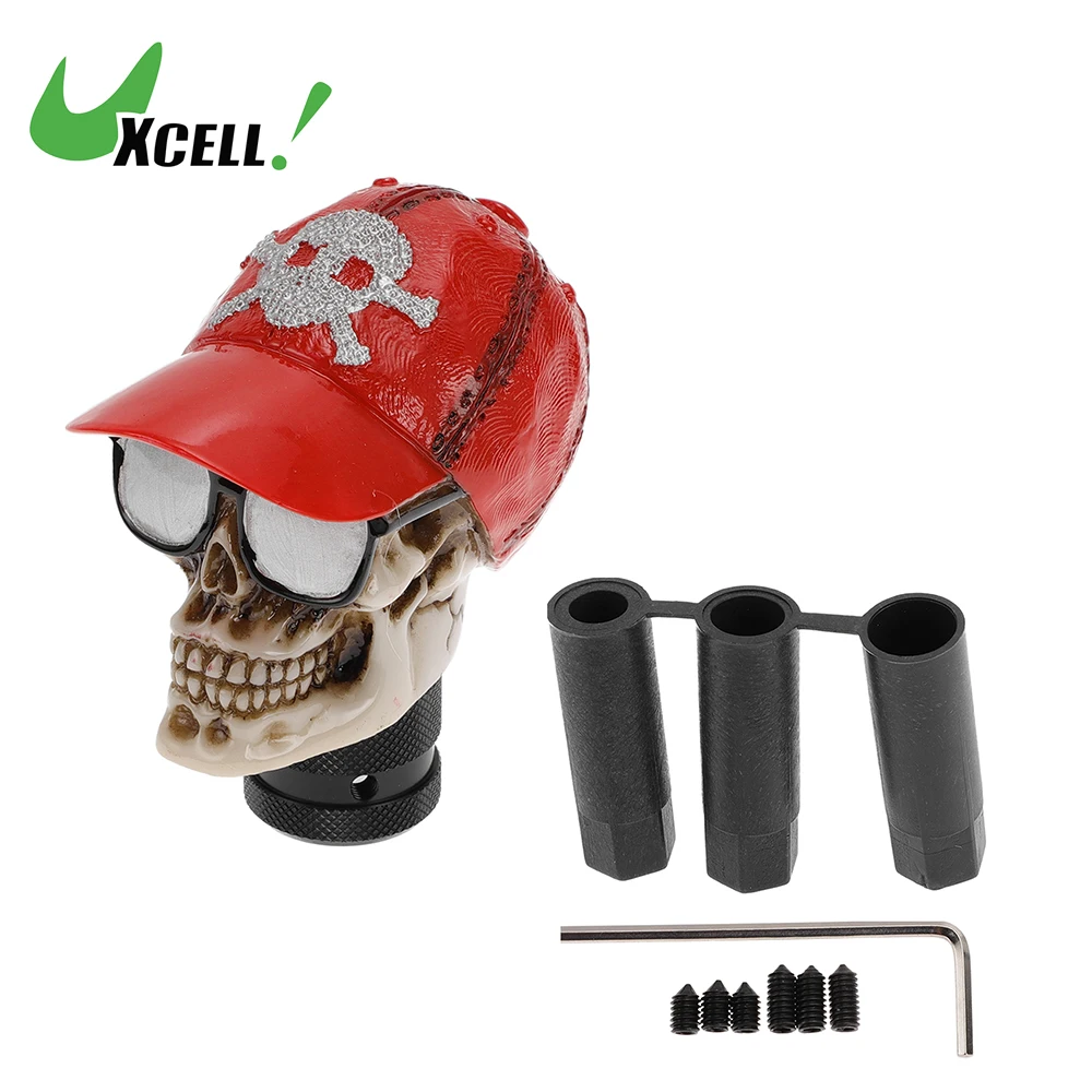 

Uxcell 8.6cm Skull Shift Knob Universal Gear Shifter Knob Resin Stick Shifter Lever Knob for Automatic and Manual Vehicle