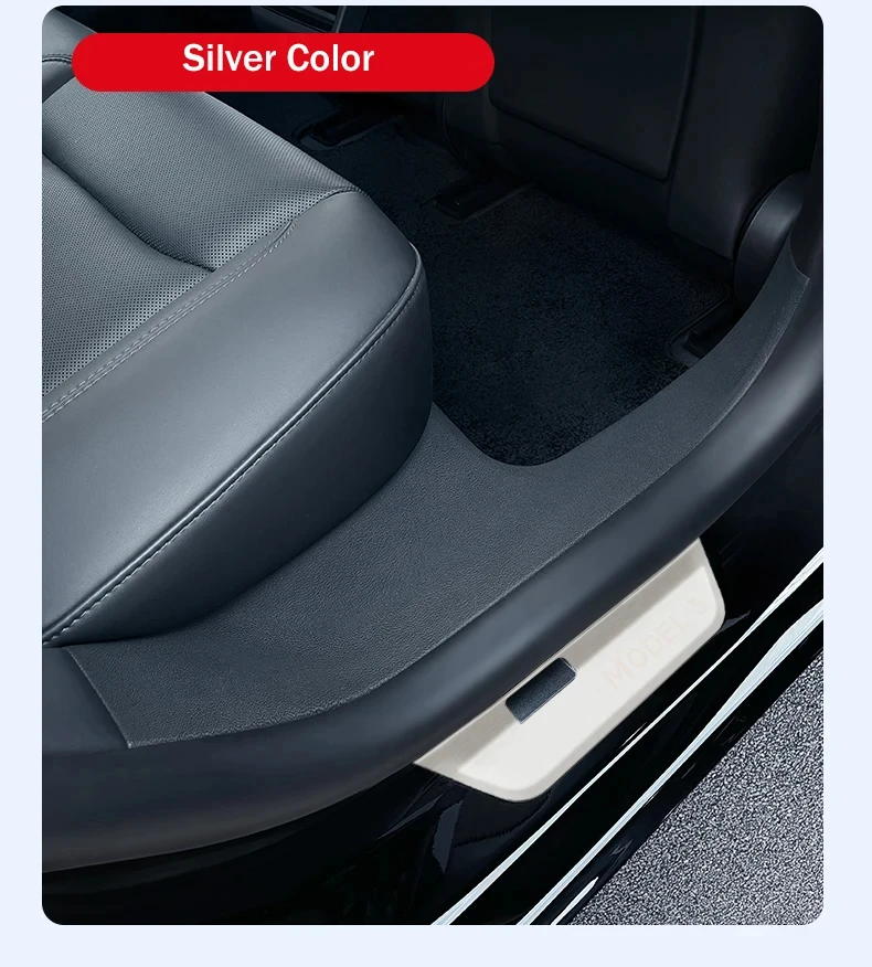Für Tesla Modell 3 Highland Vorne Hinten Einstiegsleisten Wrap Abdeckung Anti Scratch Edelstahl Tür Sill Streifen Platte Auto Zubehör – Detail 9