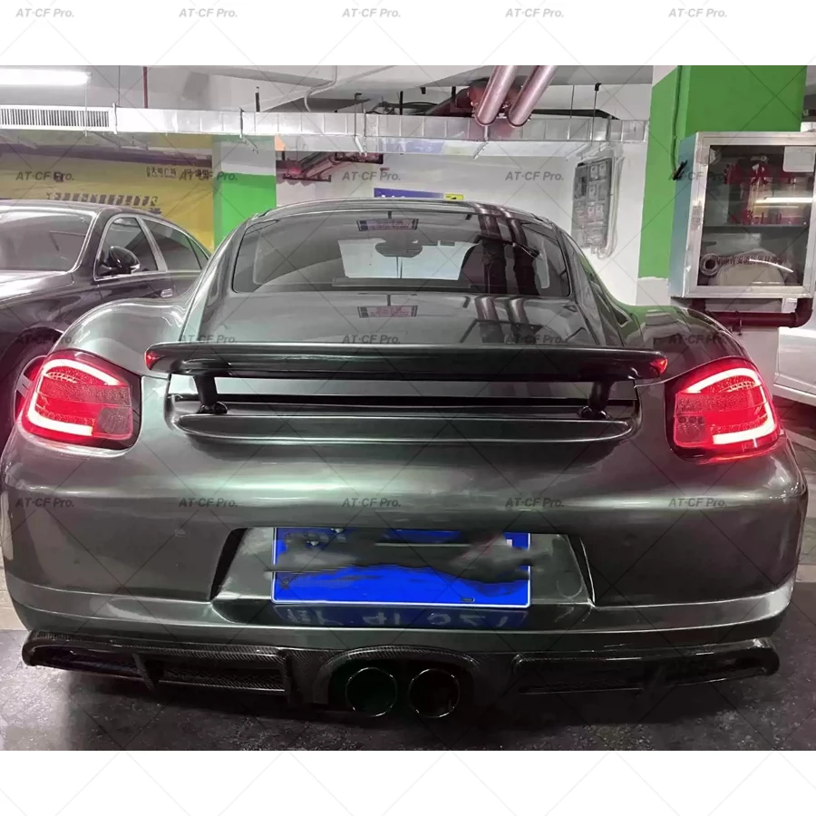 987 vera fibra di carbonio auto posteriore tronco ala Spoiler per Porsche 987 Cayman Coupe 2005-2012 tronco posteriore Boot Lip Wing Spoiler FRP