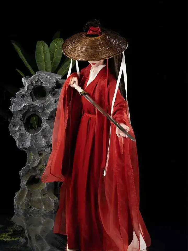 Vintage Hanfu Dress Women Chinese Traditional Cosplay Costume Ancient Tang Dynasty Red Hanfu Dress 3pcs Sets Party Outfit