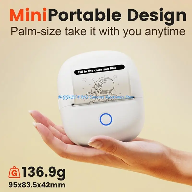 

Cordless Mini Printer Sticker Printer For Household Needs Bluetooth-compatible Multifunctional Printing Device