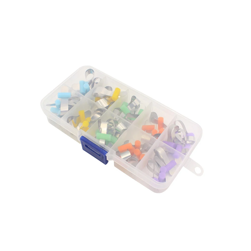 PIORPOY 50Pcs 치과 성형 시트 치열 교정 단면 윤곽 금속 매트릭스 치과 의사 자동 매트릭스 밴드 재료 Odontologia