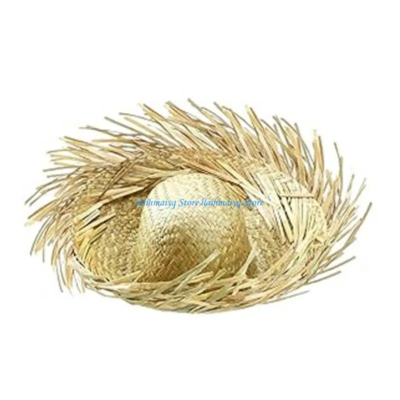 

573B Beach Straw Hat Breathable Elegant Wide Brimmed Woven Pava Hat Holiday Wear