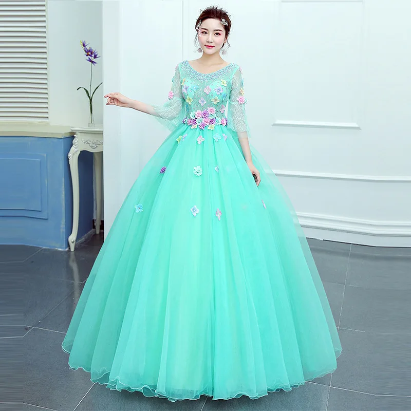 Robe de Rhen tulle personnalisée pour femmes, robes de Quinceanera, appliques de Rh, fête d'anniversaire, robe formelle