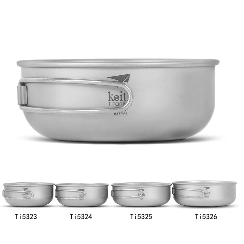 Keith 300/400/500/600ml Titanium Folding Bowls Kitchen Collapsible Soup Tableware Set Ceramics Large Pasta Redmulti