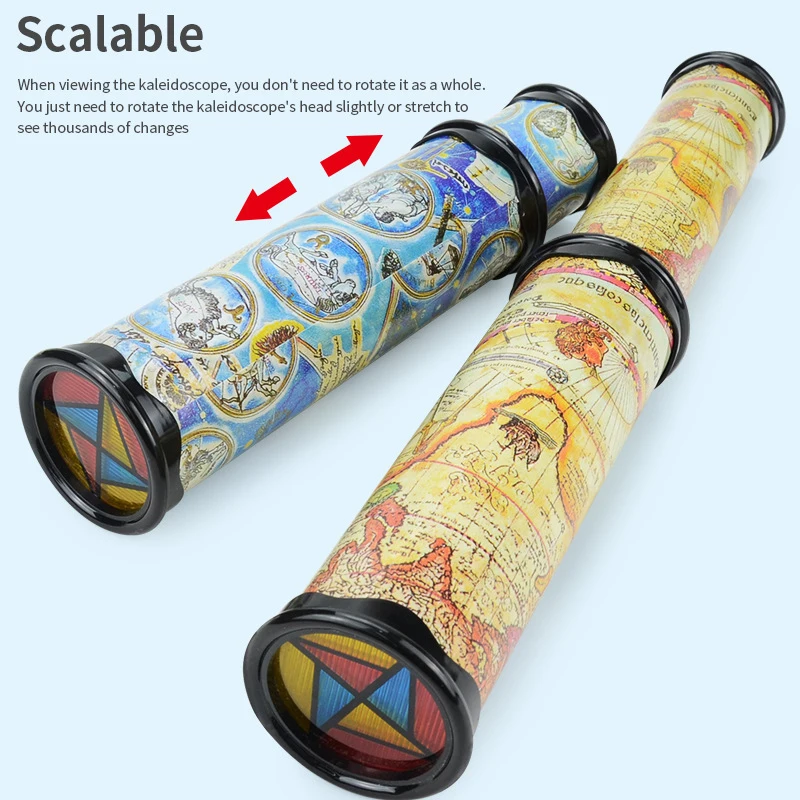 

1Pc Hot Scalable Magic Kaleidoscope Classic Three Mausoleum Mirror Kaleidoscope Toys Fancy Colored World Toys For Children Gifts