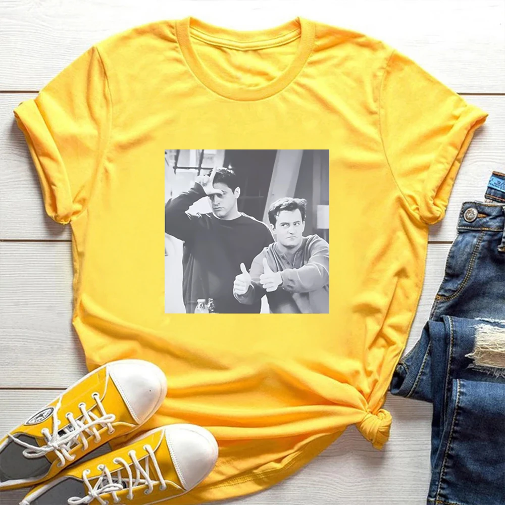 Vintage Joey and Chandler Funny T-shirt Friends TV Show Inspired Shirt Unisex Crewneck Short Sleeves Tops Harajuku Clothes