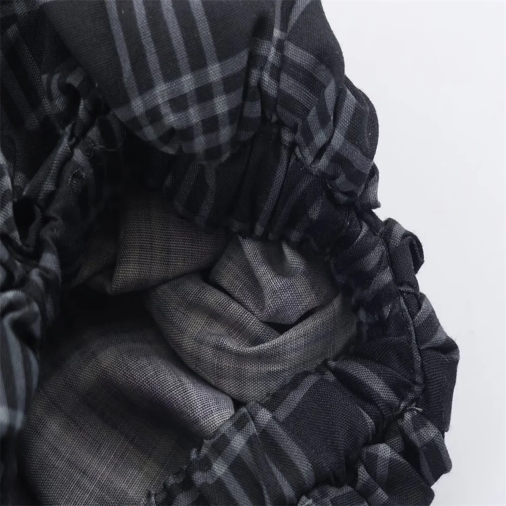 กางเกงพัฟเฟอร์ลายสก็อตแฟชั่นฤดูใบไม้ร่วงและฤดูหนาวใหม่สำหรับผู้หญิงที่เรียบง่ายและใช้งานได้หลากหลาย