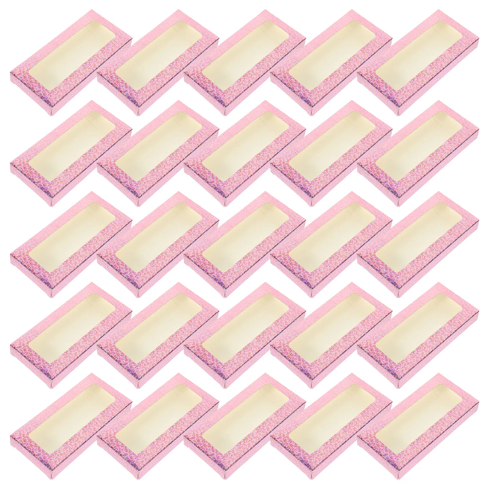 

25 Pcs Eyelashes Color Box Colorful Bulk Packaging Packing Pink Paper Boxes
