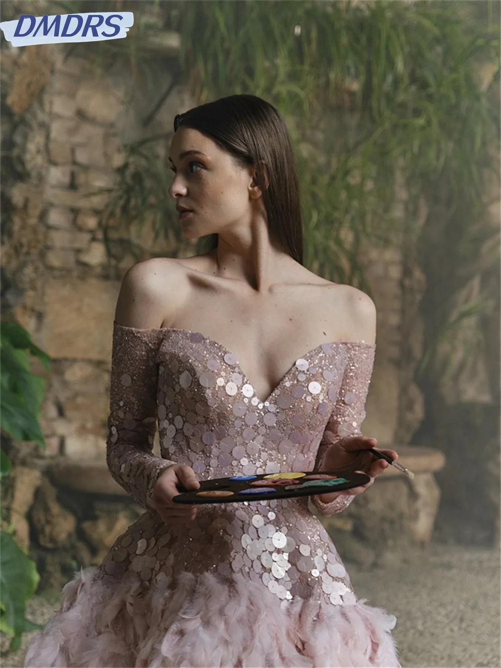 Elegante Strapless Galajurk 2024 Charmante Avondjurken Met Lange Mouwen Luxe Jurken Tot Op De Grond