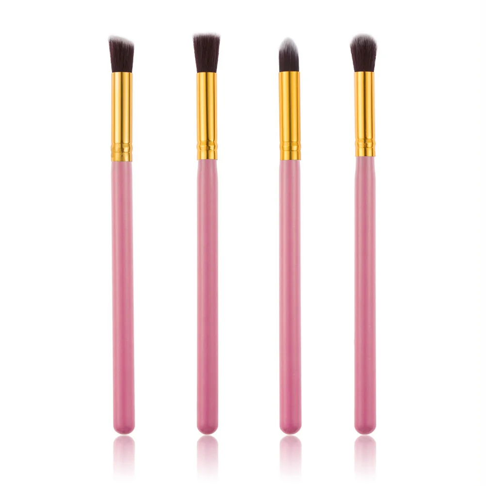 Set di pennelli per ombretto da 4 pezzi Pennelli per trucco morbidi in crine di cavallo Kit portatile Strumento per trucco per matita per fondotinta, fard per labbra