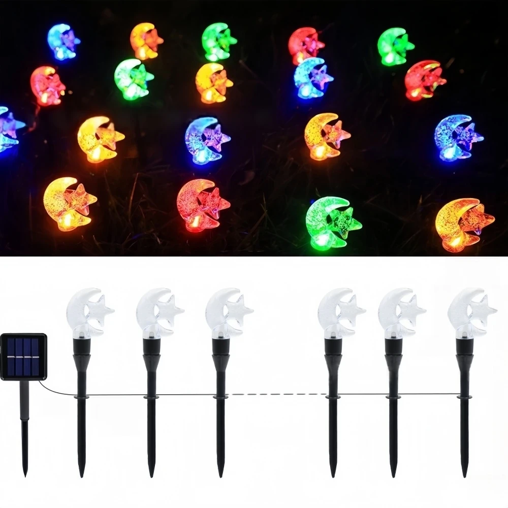 

LED Solar Light String Outdoor Waterproof Moon and Star Lawn Light Garden Courtyard Landscape Decoration Lighting 20LED/30LED