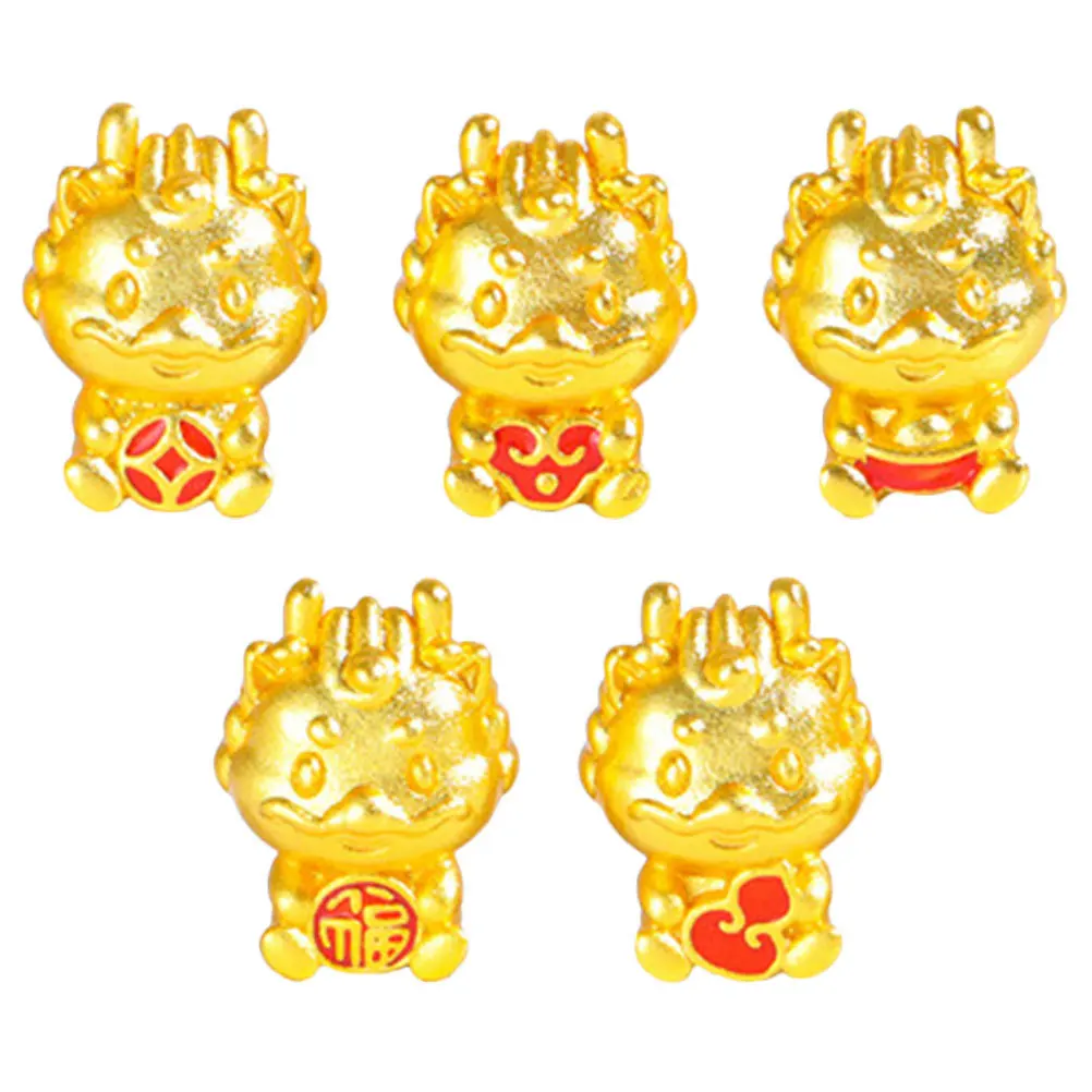 1 Set Of Chinese Zodiac Dragon Charms Copper Pendant For Diy Bracelet Making Jewelry Supplies Red Rope Necklace Craft Beads