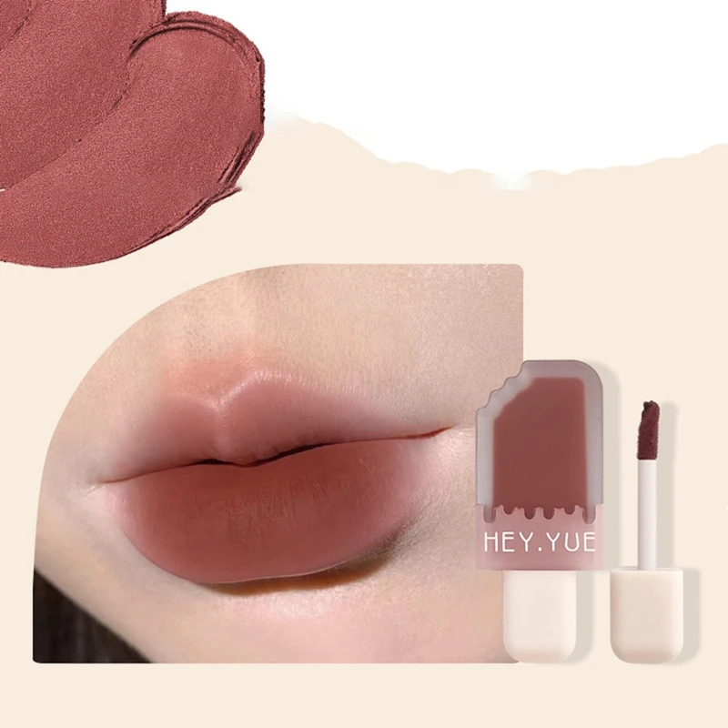 6 pezzi lucidalabbra velluto raso rossetto Lip Ice Cream Lip Glaze Waterproof Long Lasting Beauty Woman Lips