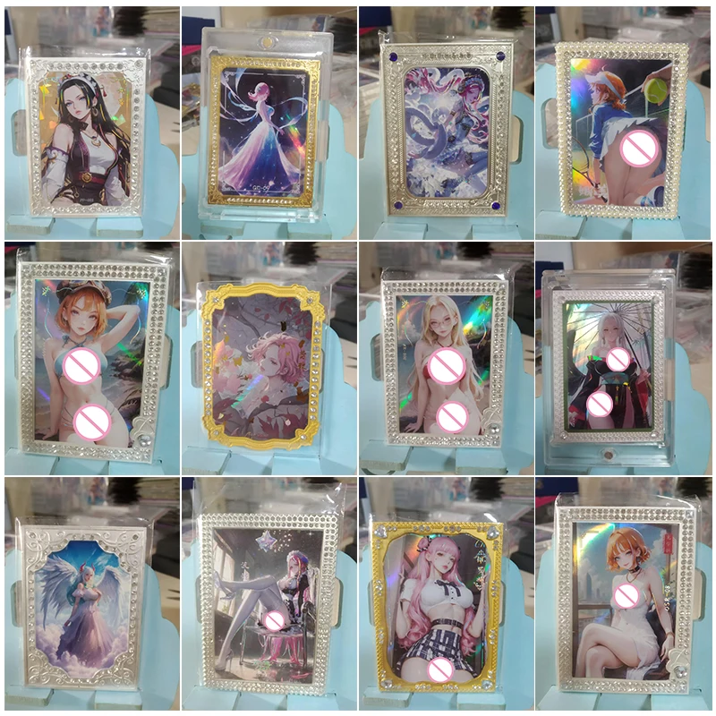 Anime One Piece Metal Drill Cards Yamato Boa Hancock Vinsmoke Reiju Perona Collectible Cards Birthday Gifts Children's Toys