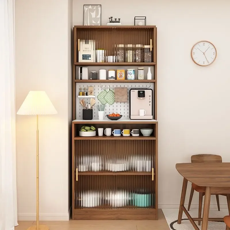 

Solid wood side cabinet, against the wall, living room wine cabinet, Nordic modern, kitchen, multi functional